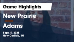 New Prairie  vs Adams  Game Highlights - Sept. 5, 2023