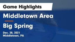 Middletown Area  vs Big Spring  Game Highlights - Dec. 28, 2021