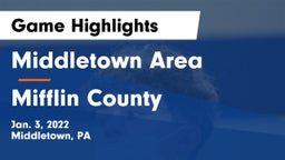 Middletown Area  vs Mifflin County  Game Highlights - Jan. 3, 2022