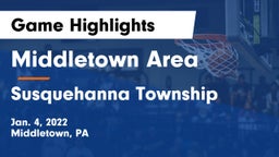 Middletown Area  vs Susquehanna Township  Game Highlights - Jan. 4, 2022