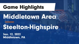 Middletown Area  vs Steelton-Highspire  Game Highlights - Jan. 12, 2022