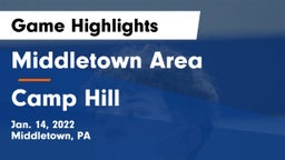 Middletown Area  vs Camp Hill  Game Highlights - Jan. 14, 2022