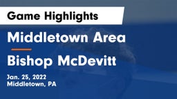 Middletown Area  vs Bishop McDevitt  Game Highlights - Jan. 25, 2022