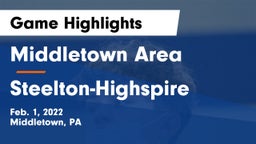 Middletown Area  vs Steelton-Highspire  Game Highlights - Feb. 1, 2022
