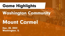 Washington Community  vs Mount Carmel  Game Highlights - Dec. 28, 2022