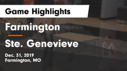 Farmington  vs Ste. Genevieve  Game Highlights - Dec. 31, 2019