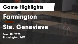 Farmington  vs Ste. Genevieve  Game Highlights - Jan. 10, 2020