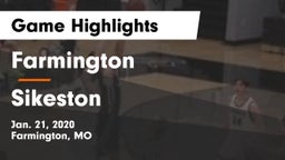 Farmington  vs Sikeston  Game Highlights - Jan. 21, 2020