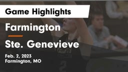 Farmington  vs Ste. Genevieve  Game Highlights - Feb. 2, 2023