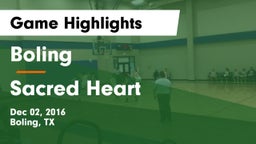 Boling  vs Sacred Heart  Game Highlights - Dec 02, 2016