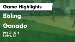 Boling  vs Ganado  Game Highlights - Dec 03, 2016