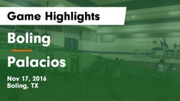 Boling  vs Palacios  Game Highlights - Nov 17, 2016