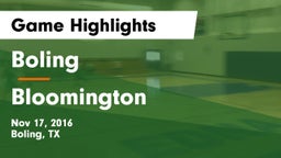 Boling  vs Bloomington  Game Highlights - Nov 17, 2016