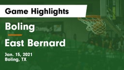 Boling  vs East Bernard  Game Highlights - Jan. 15, 2021