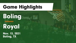 Boling  vs Royal Game Highlights - Nov. 13, 2021