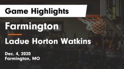 Farmington  vs Ladue Horton Watkins  Game Highlights - Dec. 4, 2020