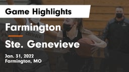 Farmington  vs Ste. Genevieve  Game Highlights - Jan. 31, 2022