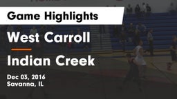 West Carroll  vs Indian Creek  Game Highlights - Dec 03, 2016