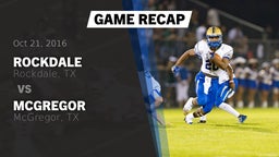 Recap: Rockdale  vs. McGregor  2016
