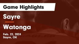 Sayre  vs Watonga  Game Highlights - Feb. 22, 2024