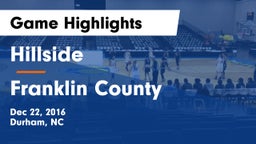Hillside  vs Franklin County Game Highlights - Dec 22, 2016