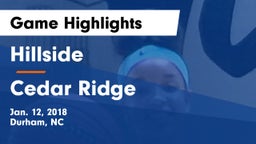 Hillside  vs Cedar Ridge  Game Highlights - Jan. 12, 2018