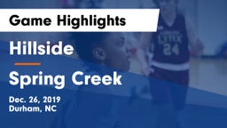 Hillside  vs Spring Creek Game Highlights - Dec. 26, 2019