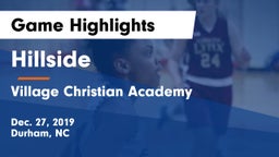 Hillside  vs Village Christian Academy  Game Highlights - Dec. 27, 2019