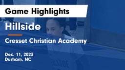 Hillside  vs Cresset Christian Academy  Game Highlights - Dec. 11, 2023