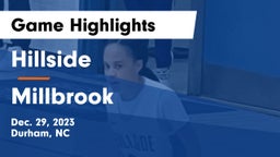 Hillside  vs Millbrook  Game Highlights - Dec. 29, 2023