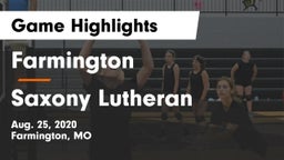 Farmington  vs Saxony Lutheran  Game Highlights - Aug. 25, 2020