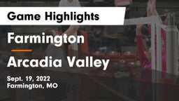 Farmington  vs Arcadia Valley  Game Highlights - Sept. 19, 2022