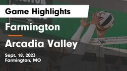 Farmington  vs Arcadia Valley  Game Highlights - Sept. 18, 2023