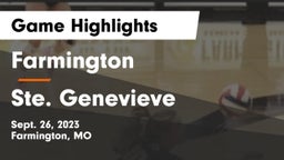 Farmington  vs Ste. Genevieve  Game Highlights - Sept. 26, 2023