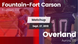 Matchup: Fountain-Fort vs. Overland  2019