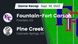 Recap: Fountain-Fort Carson  vs. Pine Creek  2022