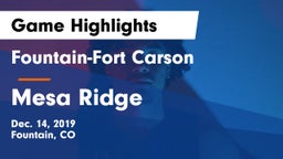 Fountain-Fort Carson  vs Mesa Ridge  Game Highlights - Dec. 14, 2019
