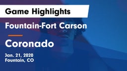 Fountain-Fort Carson  vs Coronado  Game Highlights - Jan. 21, 2020