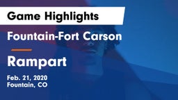 Fountain-Fort Carson  vs Rampart  Game Highlights - Feb. 21, 2020