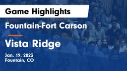 Fountain-Fort Carson  vs Vista Ridge  Game Highlights - Jan. 19, 2023