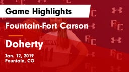 Fountain-Fort Carson  vs Doherty  Game Highlights - Jan. 12, 2019