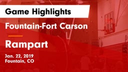 Fountain-Fort Carson  vs Rampart  Game Highlights - Jan. 22, 2019