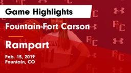 Fountain-Fort Carson  vs Rampart  Game Highlights - Feb. 15, 2019