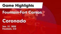 Fountain-Fort Carson  vs Coronado  Game Highlights - Jan. 21, 2020