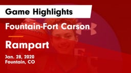 Fountain-Fort Carson  vs Rampart  Game Highlights - Jan. 28, 2020