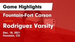 Fountain-Fort Carson  vs Rodriguez Varsity  Game Highlights - Dec. 18, 2021