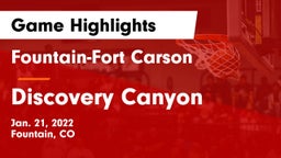 Fountain-Fort Carson  vs Discovery Canyon Game Highlights - Jan. 21, 2022
