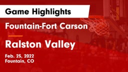 Fountain-Fort Carson  vs Ralston Valley  Game Highlights - Feb. 25, 2022