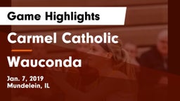 Carmel Catholic  vs Wauconda  Game Highlights - Jan. 7, 2019