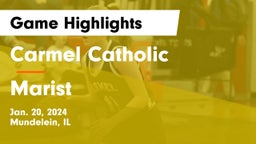 Carmel Catholic  vs Marist  Game Highlights - Jan. 20, 2024